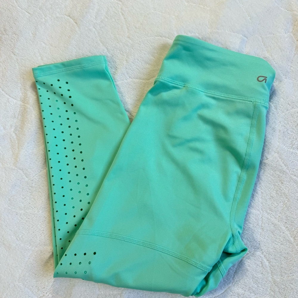 GAP Fit Laser Cut Leggings Aqua Tide Kids XL